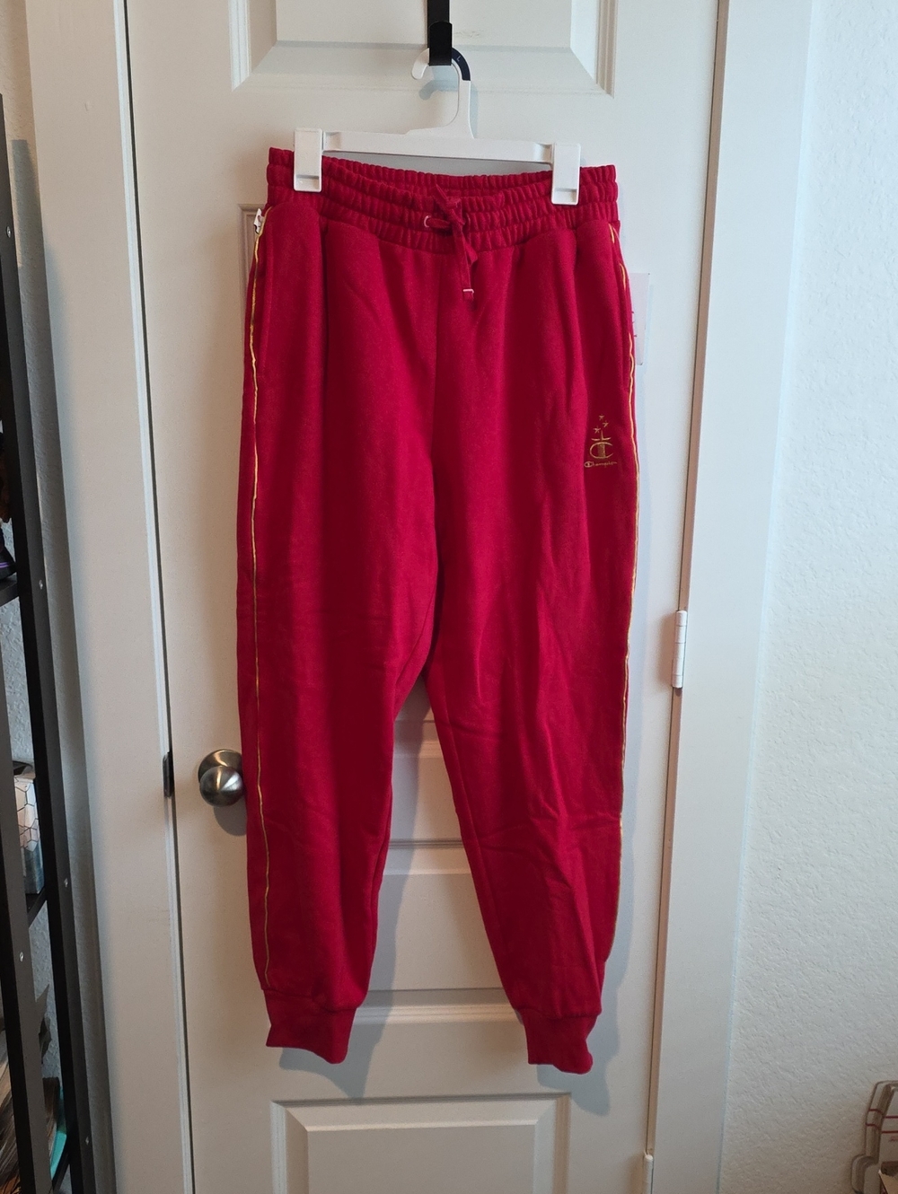 Champion Red Jogger Sweatpants with Gold Trim Small G129